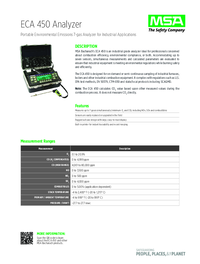 Thumbnail of document Data Sheet - ECA 450 Combustion Analyzer